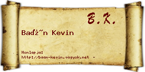 Baán Kevin névjegykártya