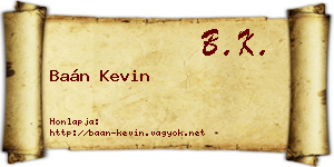 Baán Kevin névjegykártya